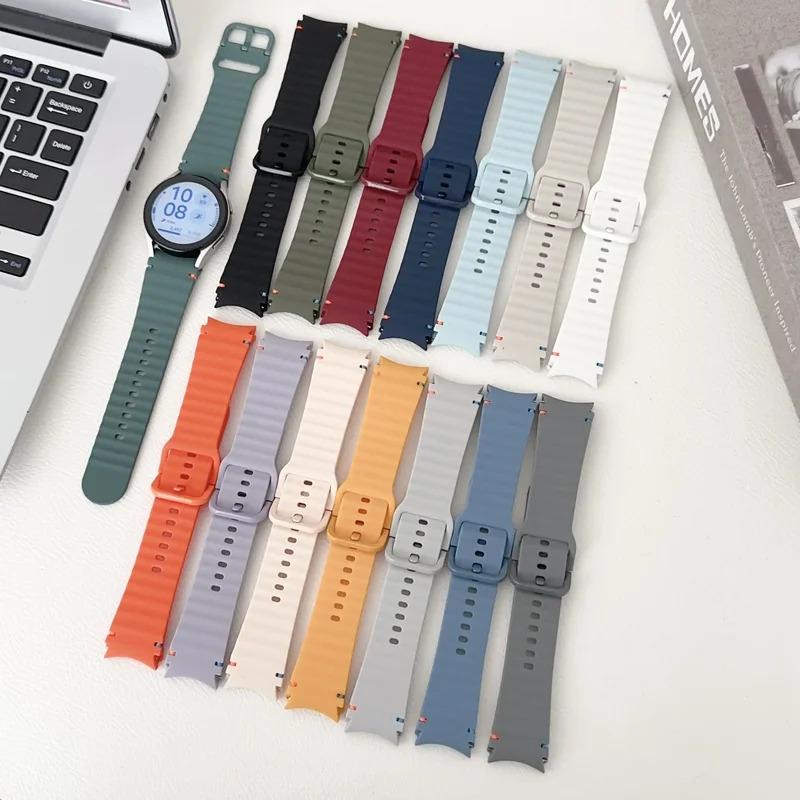 Sport Silicone Strap for Samsung Galaxy Watch 7 FE 6 5 4 44mm 40mm 5pro 45mm Original Wristband for Watch 6 Classic 47 43mm Band