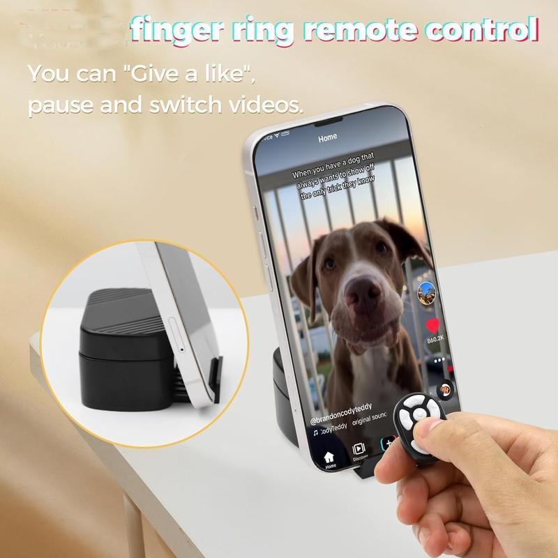 Wireless Remote Control Ring with Digital Display & Charging Case, Rechargeable 7 Keys Scrolling Ring Clicker for Smartphone Tablet, Selfie Video Controller for Cell Phone & More