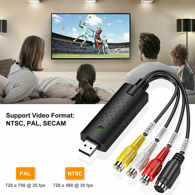 USB 2.0 Audio Video VHS to DVD VCR PC HDD Converter Adapter Digital Capture Card Support Windows 2000，XP   Vista win7  win8  win10