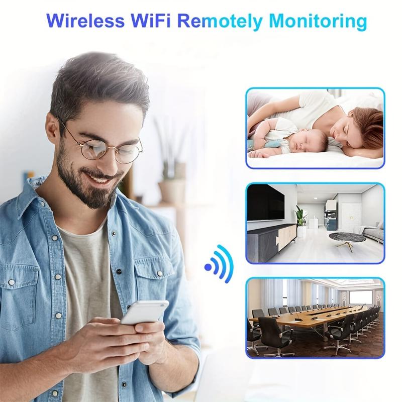 1080P HD Mini Camera with Night Vision, Wi-Fi Connectivity, Motion Detection Alarm, USB Powered, 140 Degree Wide Angle Lens for Home Security, Office Surveillance, and Travel