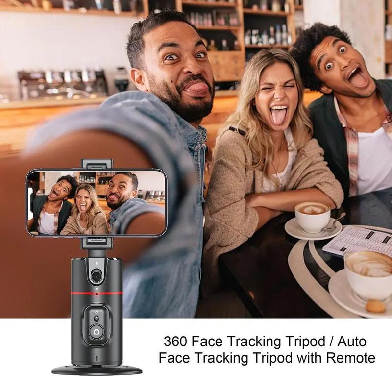 360° Smart AI Face Recognition Gimbal Stabilizer, Remote Control Selfie Stabilizer with LED Light, Selfie Accessories, Stocking Fillers Gift