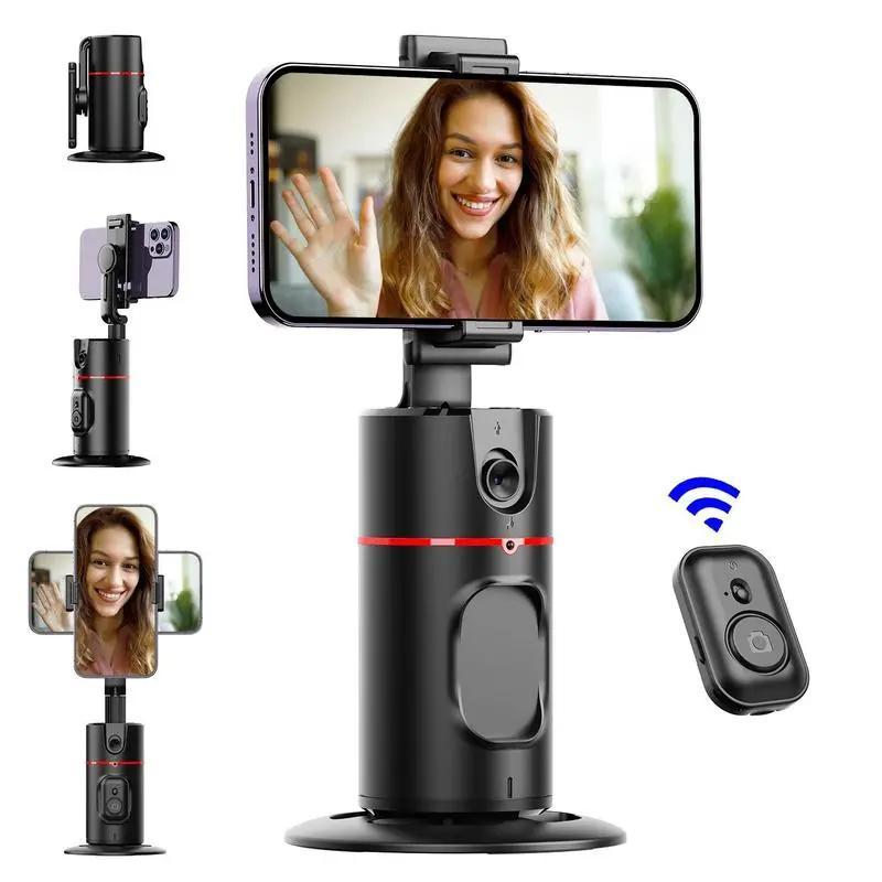 360° Smart AI Face Recognition Gimbal Stabilizer, Remote Control Selfie Stabilizer with LED Light, Selfie Accessories, Stocking Fillers Gift