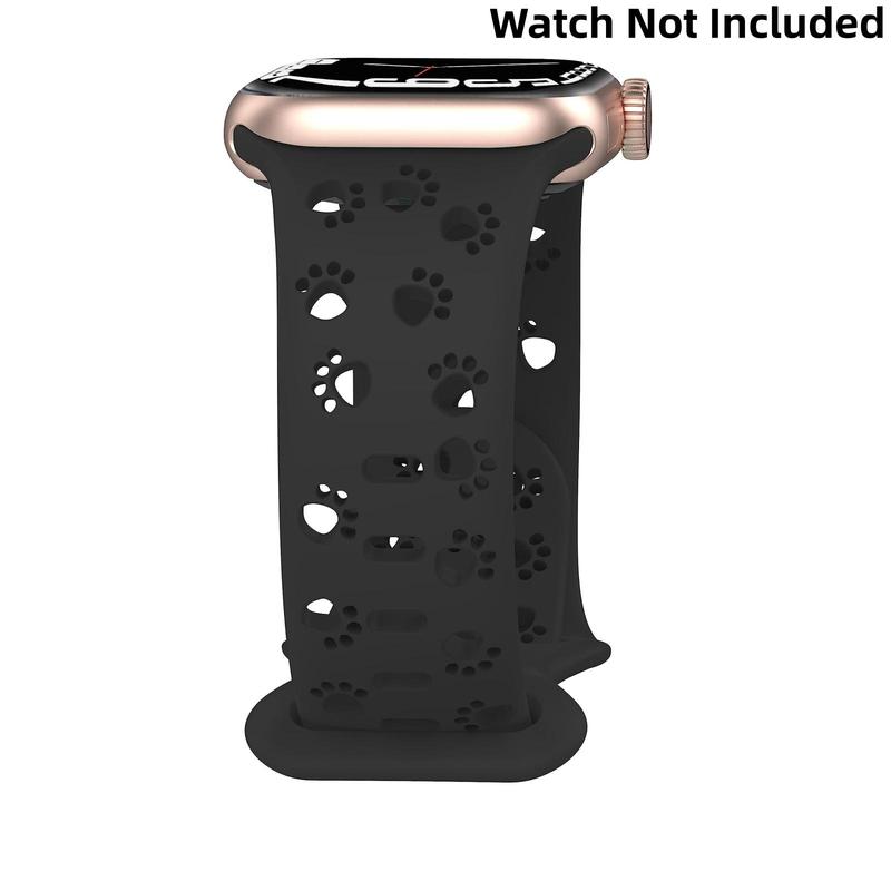 Creative Animal's Paw Hollow Out Design Watch Band, 1 Count Silicone Watch Band for Women & Men, Wearable Accessories Compatible with iWatch Series 9 8 7 6 5 4 3 2 1 Ultra Ultra 2 SE