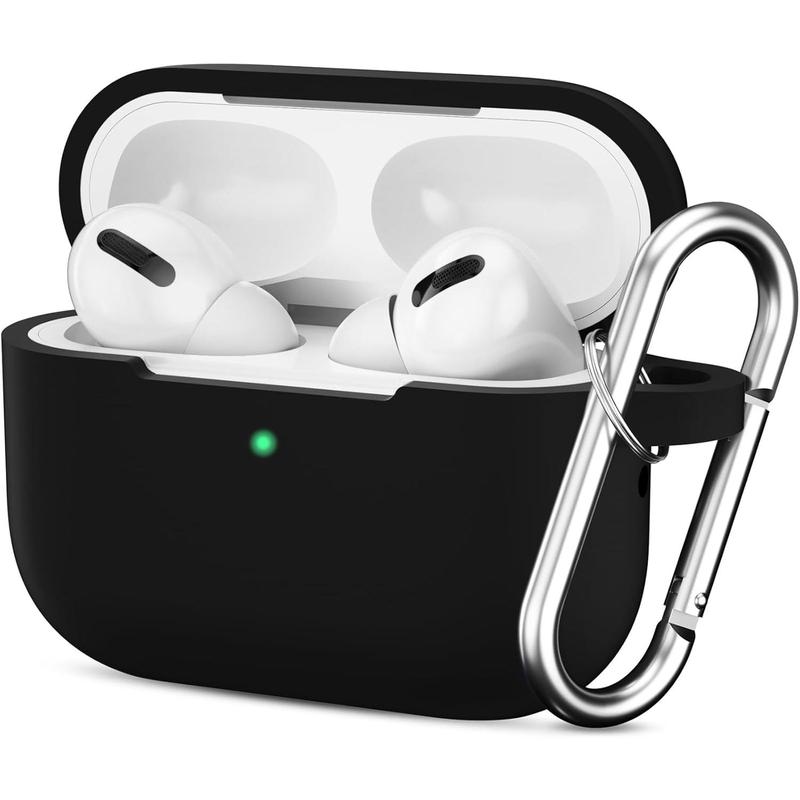 for AirPods Pro 2nd 1st Generation Case Cover with , Protective Soft   Accessories for  AirPods Pro  Case 2022 2019, Front LED Visible, Black