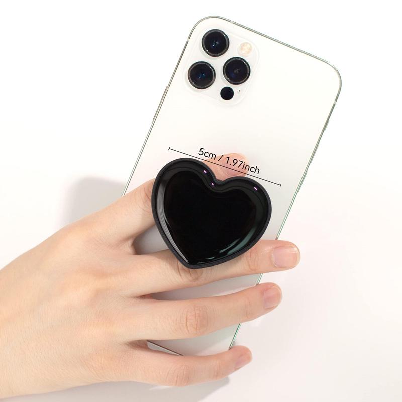 Cute Heart Shaped Phone Back Holder, Foldable Solid Color Heart Shape Phone Grip Kickstand, Phone Accessories for iPhone & Android