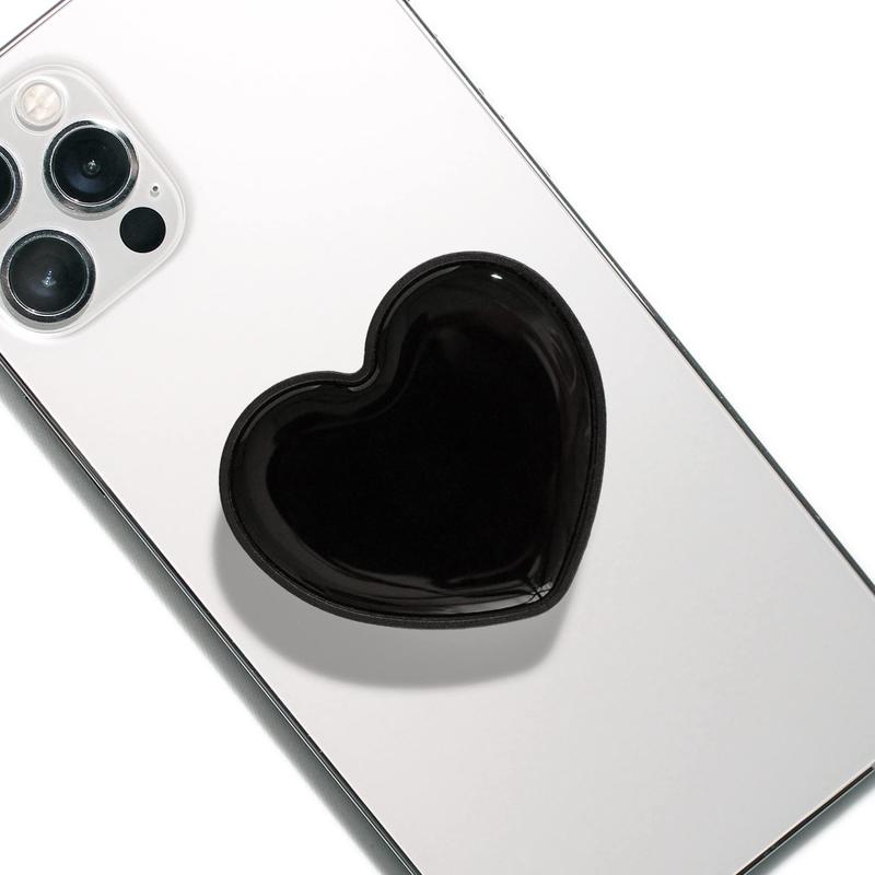 Cute Heart Shaped Phone Back Holder, Foldable Solid Color Heart Shape Phone Grip Kickstand, Phone Accessories for iPhone & Android