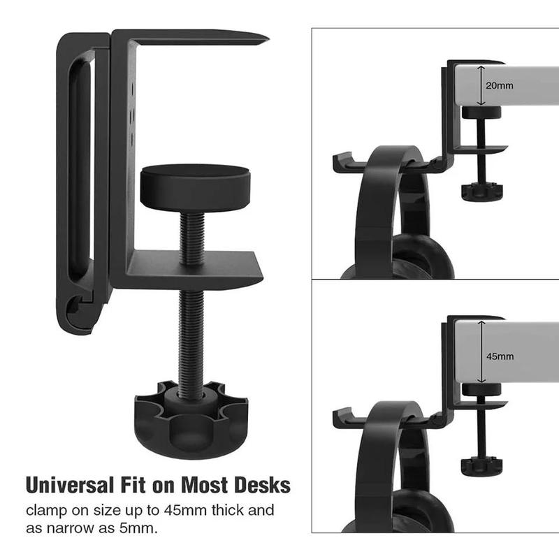 Foldable Earphone Holder, 1 Box Space Saving Aluminum Earphone Holder, Desktop Under Table Earphone Holder, Audio & Video Accessories