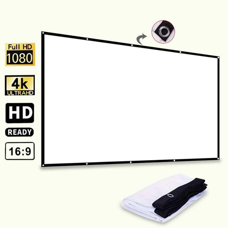 Portable Foldable Projector Screen, 1 Count Washable Projector Screen For Home Office Outdoor, Outdoor HD Projector Movie Screen, Office Accessories