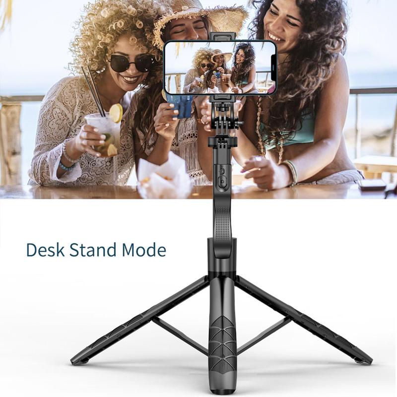 Portable Aluminum Alloy Tripod Stand, 1 Count 360° Rotation Selfie Stick with Wireless Remote, Hands-free Photograph and Extendable Design Selfie Stick