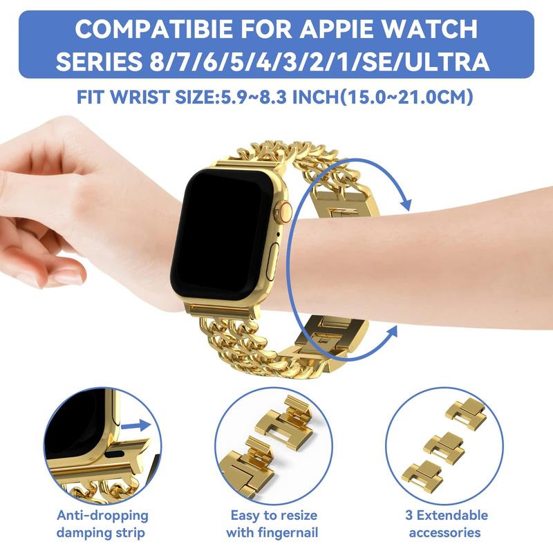 Watch Band & Watch Case & Bracelet Set, Including 1 Replacement Watch Band, 2 Bling Watch Case & 1 Bracelet for Apple Watch (Watch Not Included)