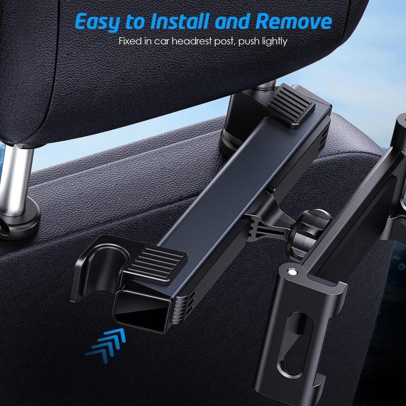 Seat Headrest Tablet Stand Mount Cradle for Rear Passengers, Car Tablet Holder Compatible with All Tables Size 4.7