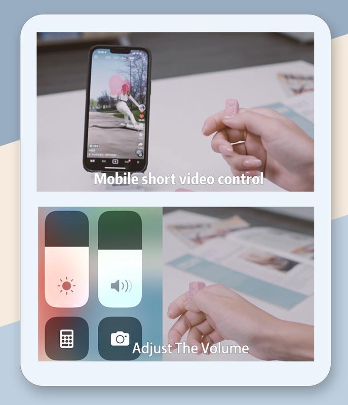 Alt Digital Scrolling Ring Remote Control Scroller Page Turner,Bluetooth Camera Video Recording Remote,Music Control, for iPhone ,iPad ,iOS,Android,Pink Accessories Selfie Devices