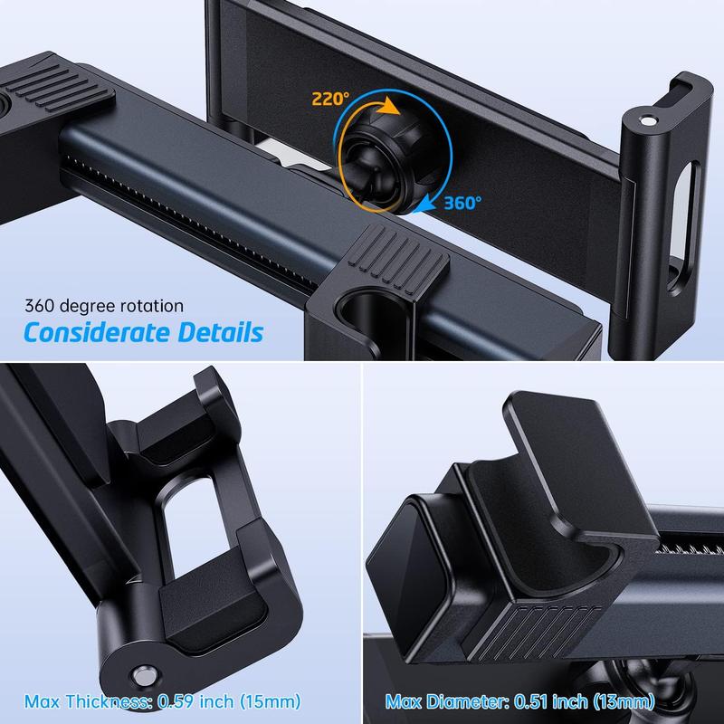 Seat Headrest Tablet Stand Mount Cradle for Rear Passengers, Car Tablet Holder Compatible with All Tables Size 4.7