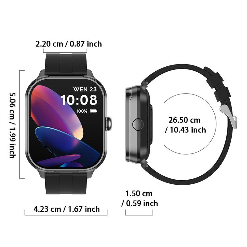 SIMSONLAB 2.01 Inch Smart Android Watch with Silicone Case, Fashionable Wearable Device for Men & Women, Support BT Calling and NFC Function, Multi-sport Modes Fitness Tracker