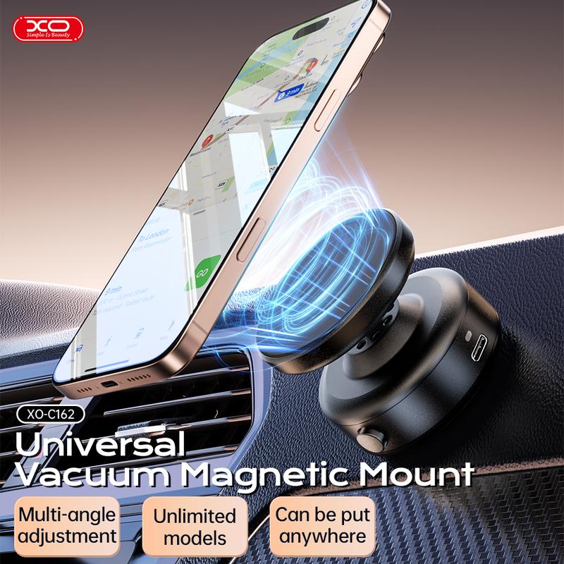 Electric Vacuum Magnetic Suction Car Phone Holder,360°Rotation Magnetic Car Phone Holder,Magnetic Vacuum Adsorption Car Mobile Phone Mount for Car, Phone, Kitchen, Mirror, Bath(No Wireless Charging)