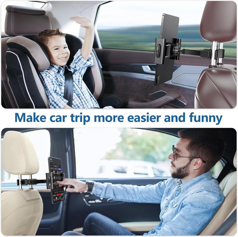 Seat Headrest Tablet Stand Mount Cradle for Rear Passengers, Car Tablet Holder Compatible with All Tables Size 4.7