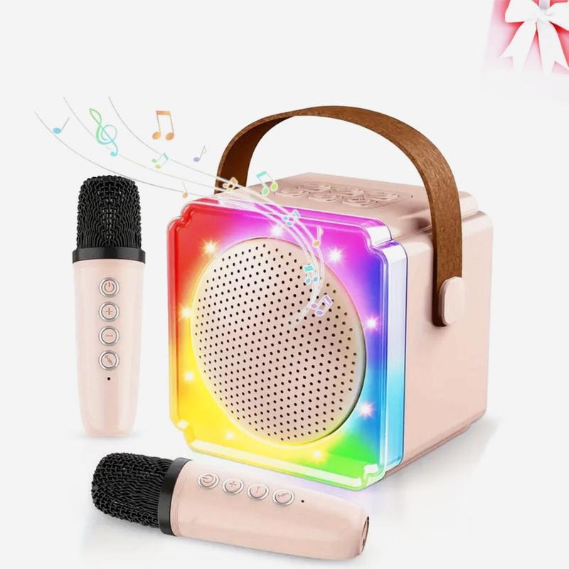 Portable Wireless Microphone Speaker, USB Rechargeable Wireless Microphone Karaoke Speaker, K-song Speaker for Singing, Travel, Birthday Parties, and Family Gatherings