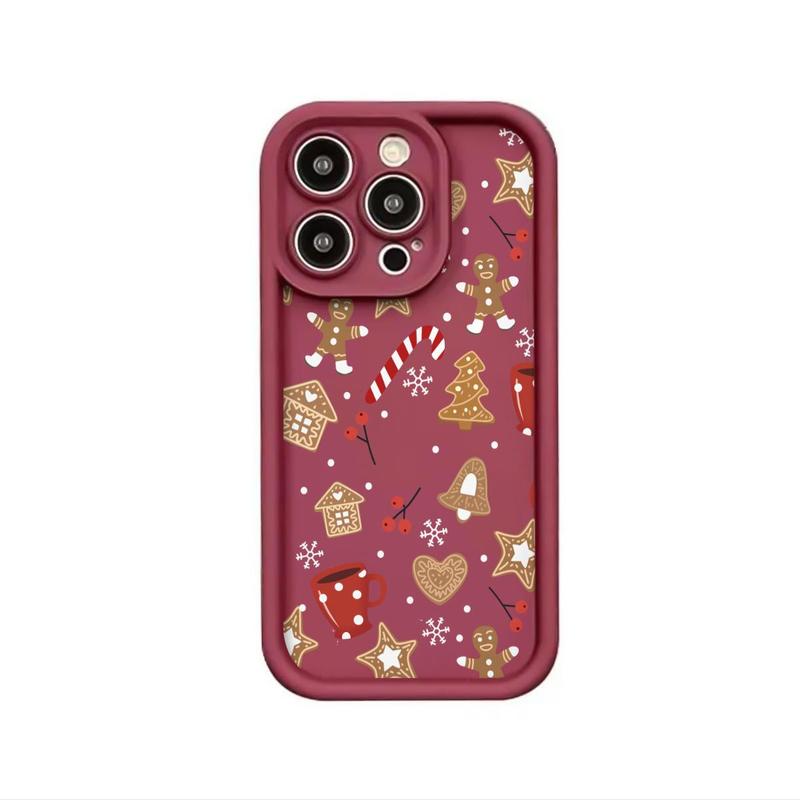 Cute Christmas Themed Pattern Soft TPU Phone Case, Shockproof Phone Protective Cover, Phone Accessory Compatible with iPhone 11 12 13 14 15 16 Pro Max