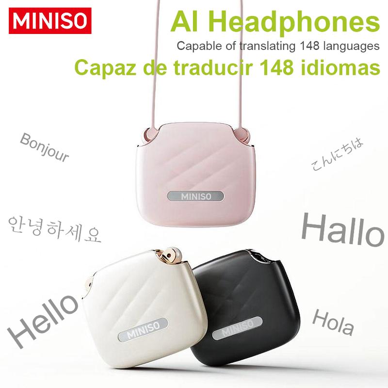 MINISO X81 Open Translation Wireless Bluetooth Headset OWS Ear-hook Sports Earphone Support 148 Languages Real Time Bluetooth Translation Noise Reduction Waterproof HIFI Sound Quality Bag Style Headphones With microphone