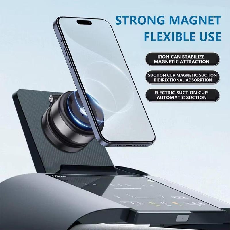 Magnetic Car Phone Holder, Strong Vacuum Suction Cup Car Phone Holder, Folding Adjustable Smartphone Holder, Durable and Stable Dashboard Phone Mount