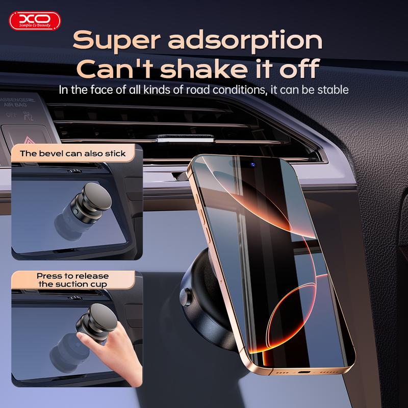 Universal Vacuum Magnetic Mount,360°Rotation Magnetic Car Phone Holder,Magnetic Vacuum Adsorption Car Mobile Phone Holder for Car,All Phone, Kitchen, Mirror, Bath