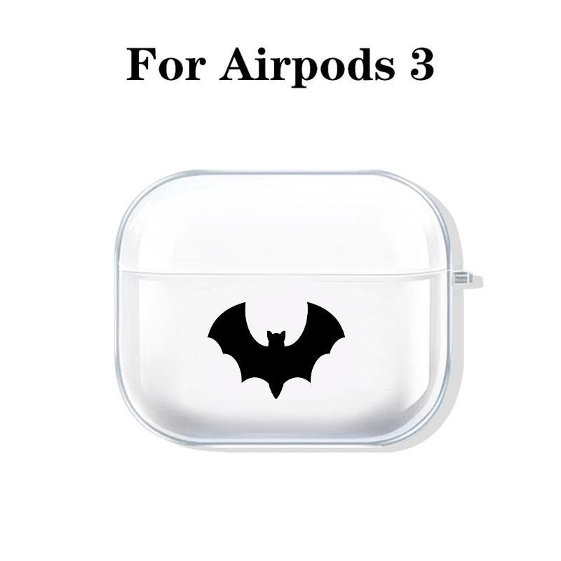 Bat Symbol Design Earphone Case with Hiking Buckle, Shockproof & Anti-fall TPU Earphone Cover for AirPods 1 2, 3, Pro, Pro 2, Gift for Friend