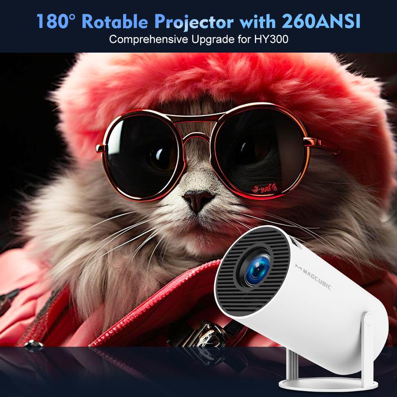 Magcubic Projector  4K 1280*720P HY300 Dual Wifi 260ANSI 180°flexible BT5.0 Cinema Outdoor Portable Projetor HY300 Pro