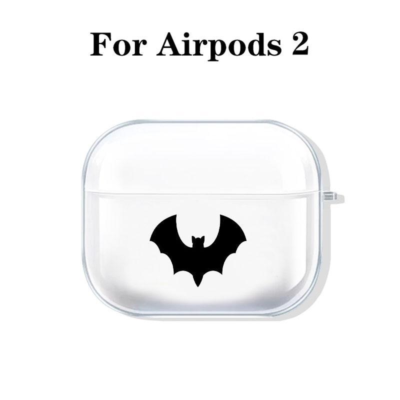 Bat Symbol Design Earphone Case with Hiking Buckle, Shockproof & Anti-fall TPU Earphone Cover for AirPods 1 2, 3, Pro, Pro 2, Gift for Friend