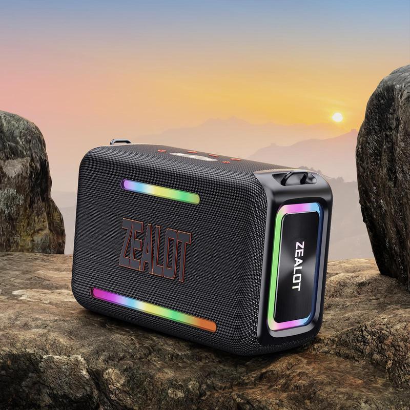 ZEALOT S95 120W Waterproof Wireless Speaker, Rechargeable Speaker with LED Light, Portable Speaker for Home, Car, Outdoor, Camping, Party