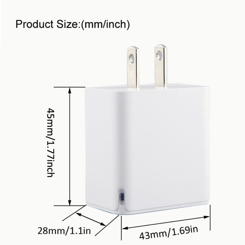 20W Dual-Port PD Fast Charger, Universal 2 In 1 Mobile Phone Charger with USB-C & USB-A Compatible with iPhone, Samsung, Android, Tablet, Mobile Phone