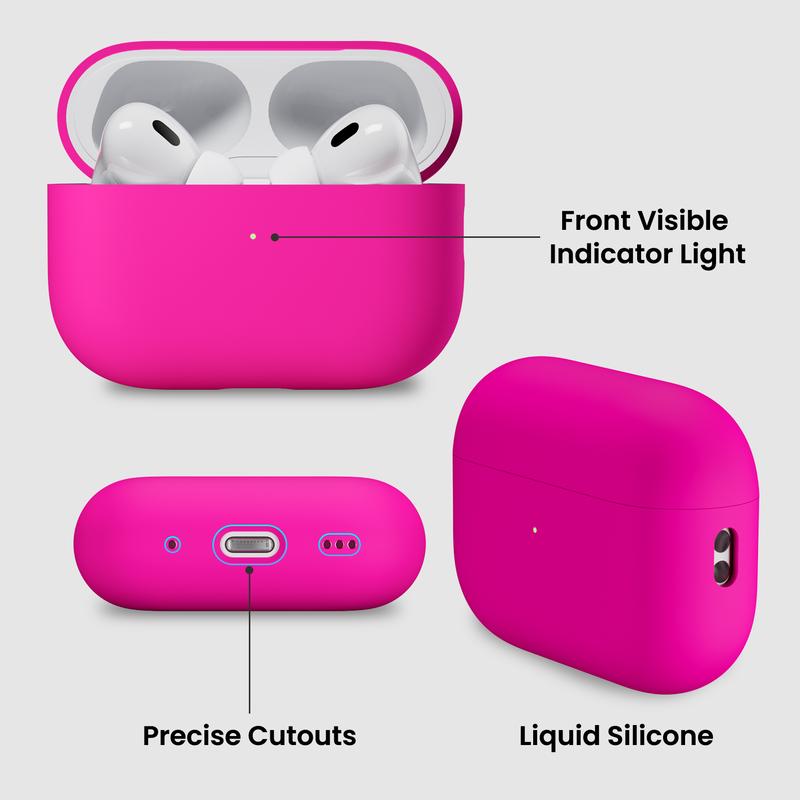 ORNARTO Compatible with AirPods Pro 2 Case 2022, Protective Soft Silicone for AirPods Pro 2nd Generation Case, Front LED Visible Skin Cover