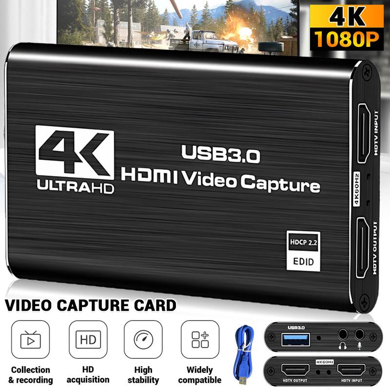 4K HDMI Video Capture Card,Nintendo Switch Capture Card for Streaming Gaming and Broadcasting,USB3.0 1080P 60FPS Video Recorder, Works with PS4, Xbox Series X S, 3ds, PS5, Xbox One X S, OBS, Camera