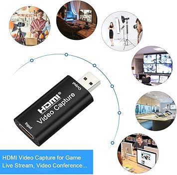 HDMI to USB Video Capture Card 1080P Recorder Video 4K HDMI Video Capture Card, Cam Link Card Game Audio Capture Adapter HDMI to USB 2.0 Record Capture Device for Streaming, Live Broadcasting, Video Conference, Teaching, Gaming, PS4, Xbox One, PC