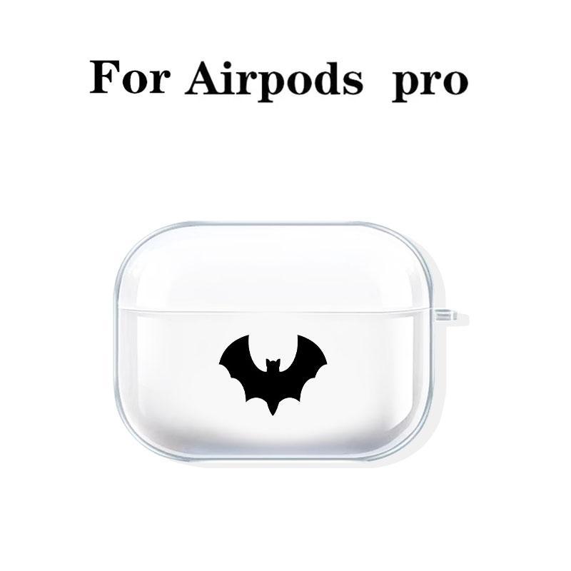 Bat Symbol Design Earphone Case with Hiking Buckle, Shockproof & Anti-fall TPU Earphone Cover for AirPods 1 2, 3, Pro, Pro 2, Gift for Friend