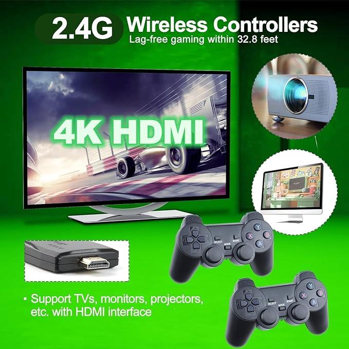 New Wireless Retro Game Console,Retro Game Stick,Retro Game Console,Wireless Retro Play Game Stick,with Built-in 9 Emulators,Retro Plug and Play Video Games for TV,Built in 20000+Games