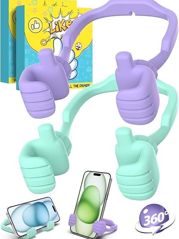 Stocking Stuffers Gifts for Teens Boys Girls Cell Phone Stand: UPGRADE Christmas Gifts for Men Adults Kids Adjustable Lazy Thumbs Up Phone Holder for Desk Cool Gadgets Fun Gifts ideas for Him Wife, AM254