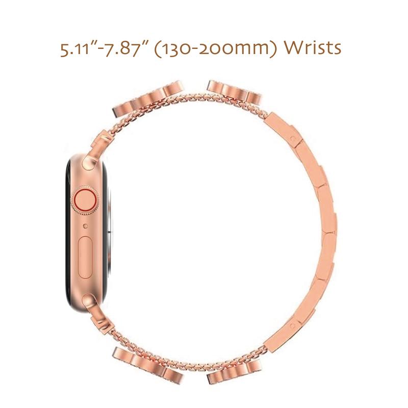 Casing Bee Blossom Radiance Stainless Steel Watch Band for Apple Watch, Bracelet Wristband Compatible with iWatch Series Wearable Luxury