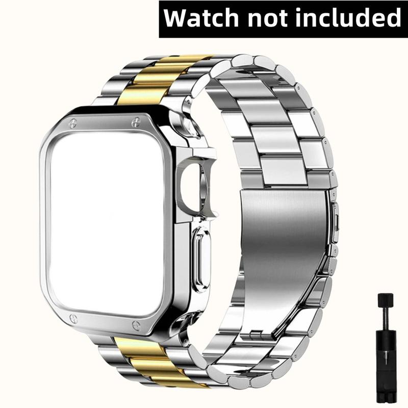 Stainless Steel Smartwatch Band, 1 Count Fashion Smart Watch Band with Tool, Watch Accessories for iWatch Smartwatches Series 38mm 40mm 41mm 42mm 44mm 45mm 49mm