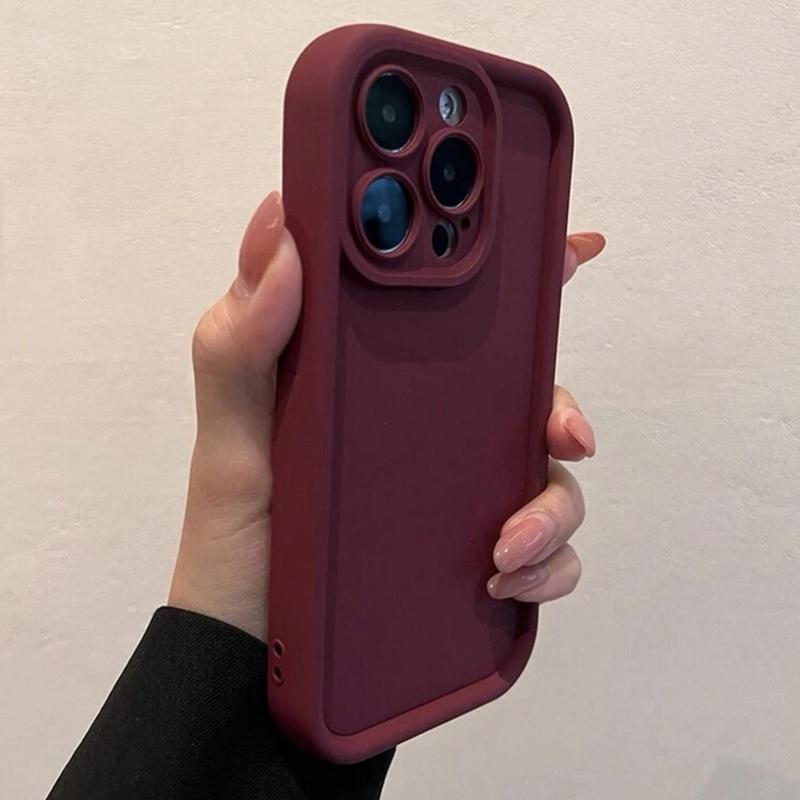 Solid Color Phone Case, Shockproof Phone Protective Cover, Phone Accessory Compatible with iPhone 11 12 13 14 15 16 Pro Max