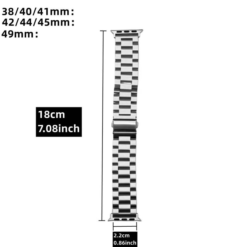 Stainless Steel Smartwatch Band, 1 Count Fashion Smart Watch Band with Tool, Watch Accessories for iWatch Smartwatches Series 38mm 40mm 41mm 42mm 44mm 45mm 49mm