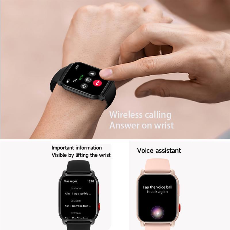 Multifunctional Smart Watch, Fashionable Large Screen Sports Watch with LED Light, Waterproof Sports Watch for Women & Men