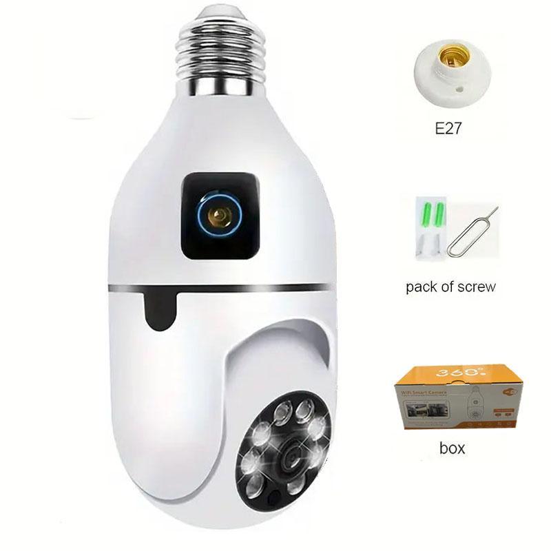 E27 1080P Wireless WiFi Camera, 355° Panoramic Camera with Night Vision, Two-way Voice, AI Human Detection, Pet Camera for Home