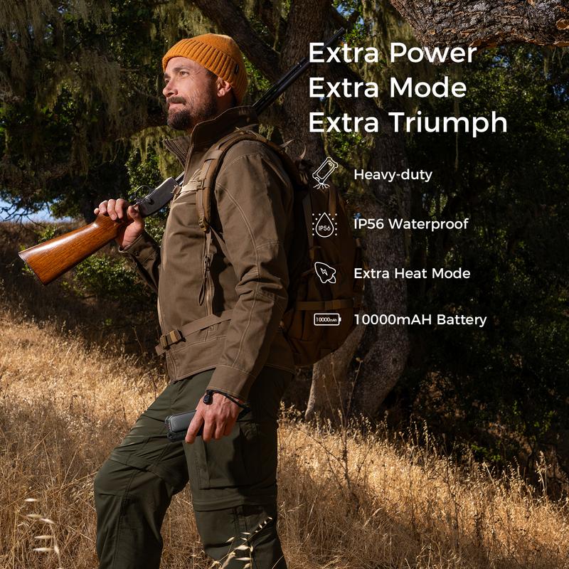 OCOOPA Hand Warmers-UT4 Extreme, Extra Heat Mode, IP56 Waterproof & Dustproof, heavy-duty, 10000mAh Battery, 22.5W Fast Charging Power Bank, 18W Quick Recharging, for Outdoors, Hunting, Ice Fishing, Hiking, Camping, Skiing, Winter Sports