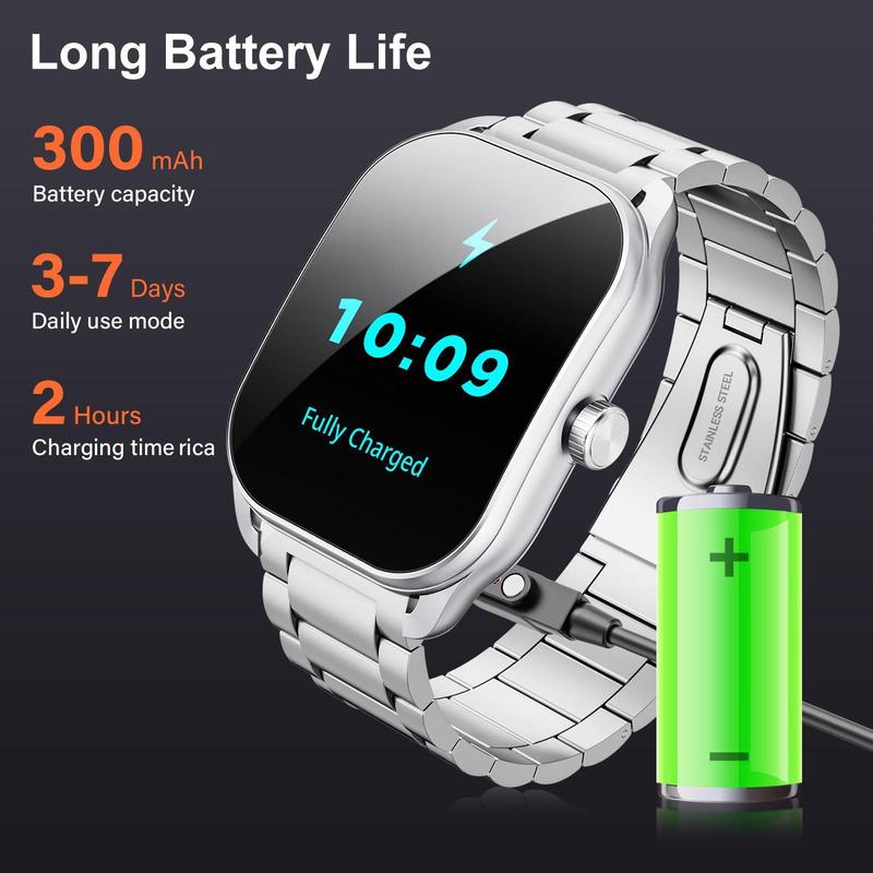 Multifunctional 2.01-inch HD Smart-Watch, Fashion Digital Fitness Watch with Replacement Band, Android Watch, Touch Screen Watch, Sports Watch with Multi-sport Modes for Women & Men, Smart Watch