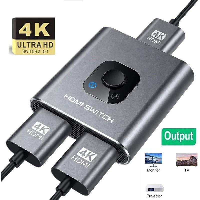 BiDirectional HDMI Switcher 2 in 1 Out HDMI Splitter 1 in 2 Out HDMI Switch 4K HDMI 2.0