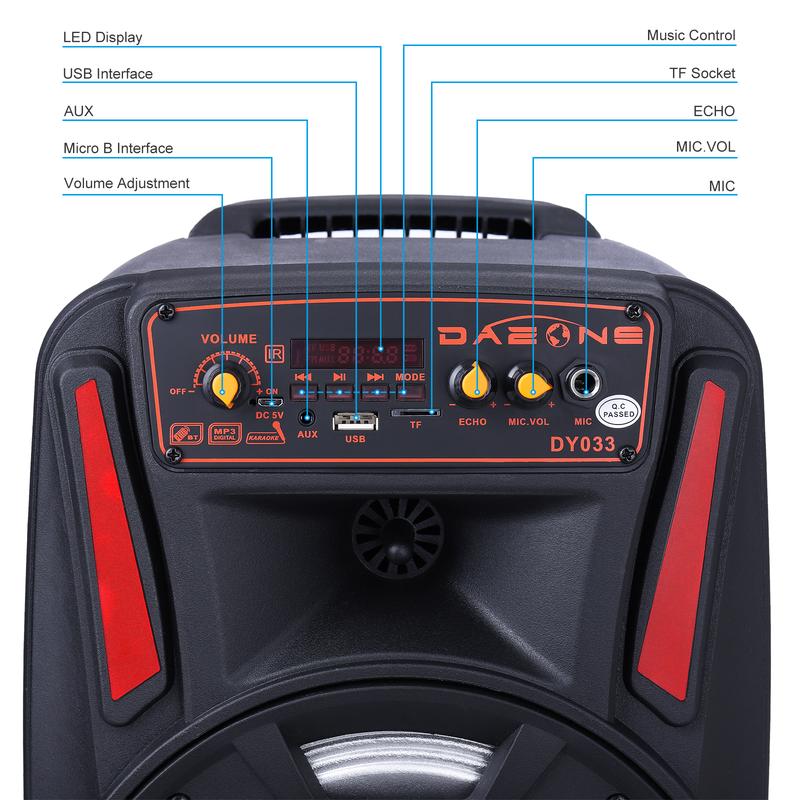 1000W Portable Bluetooth PA Speaker 8