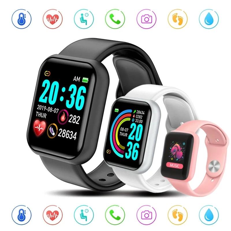 Smart Watches Fitness Bracelet Women Men Bluetooth Connected Phone Music Sports Bracelet Sleep Monitor Y68 Clock Smartwatch D20