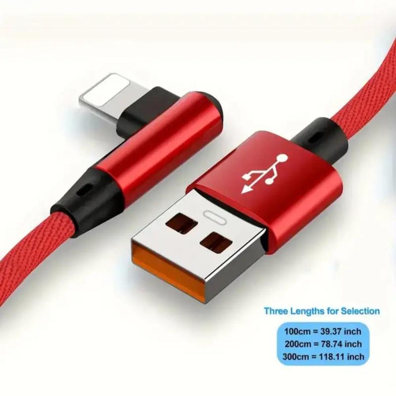 90 Degree USB Cable, Fast Charging Cable, USB Cable for iPhone 14 13 12 11 X 8 7 7Plus 6 6S 5