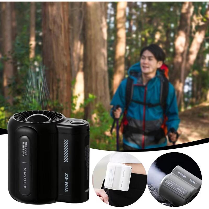 Long battery life Cool Clip Fan Under Shirt2024 New Rechargeable Waist Clip Fan3 Speeds Strong Airflow Wearable Personal Clip FanCool Clip Waist FanBelt Fan Clip on Waist Cooling Fan for WorksTravelCampingWhite black army green Mobile Usb Portable