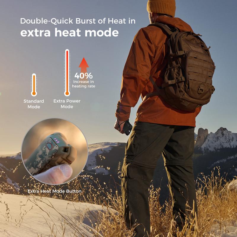 OCOOPA Hand Warmers-UT4 Extreme, Extra Heat Mode, IP56 Waterproof & Dustproof, heavy-duty, 10000mAh Battery, 22.5W Fast Charging Power Bank, 18W Quick Recharging, for Outdoors, Hunting, Ice Fishing, Hiking, Camping, Skiing, Winter Sports